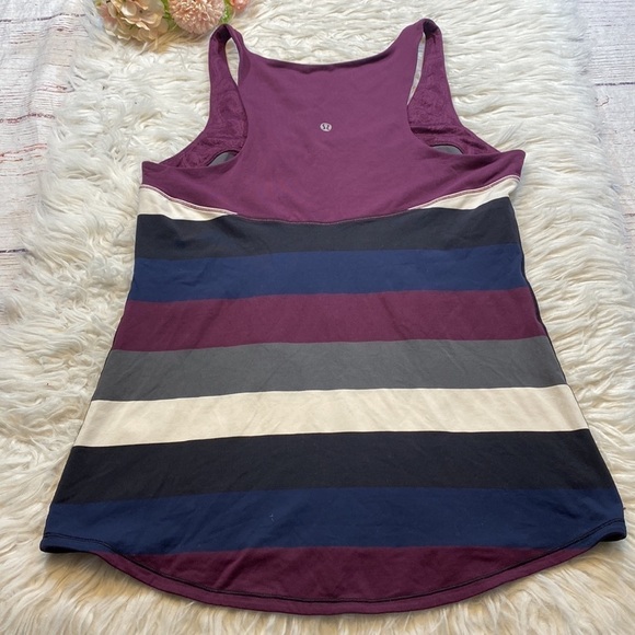 Lululemon Run First Base Rulu Light Tank In Pow Stripe Angel Wing sz 4 - Picture 6 of 7